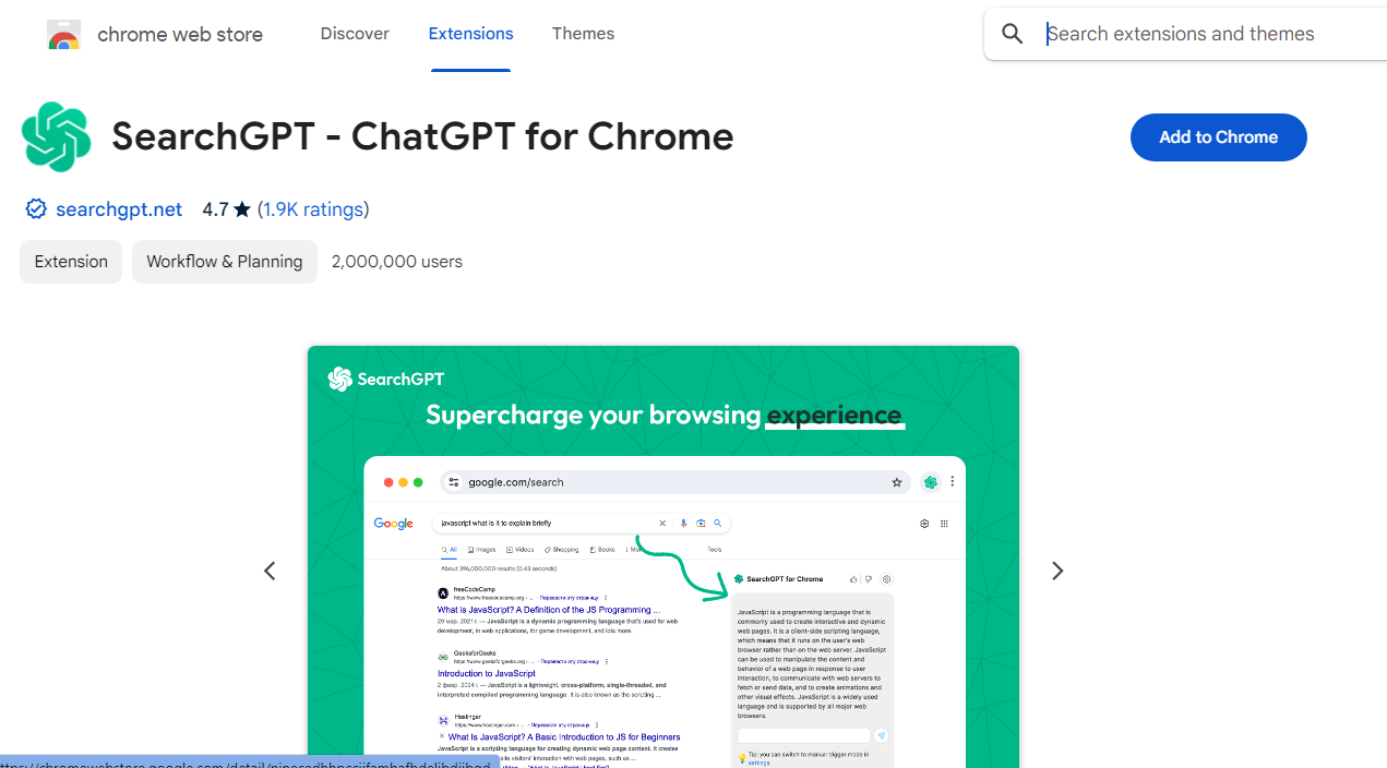 searchgpt for chrome